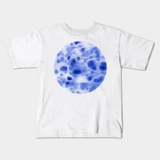 Blue travertine (circle) Kids T-Shirt